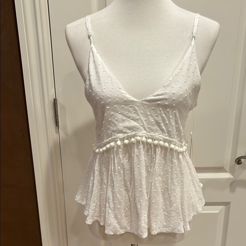 Aqua White Camisole Top with Sleek Design